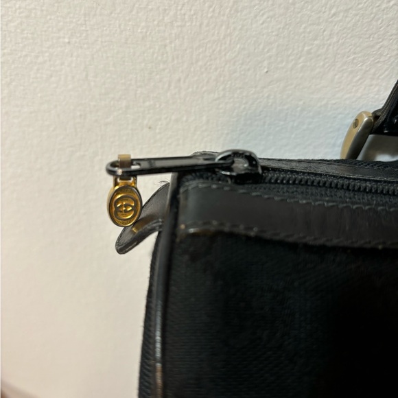 Gucci Black Canvas Monogram Sherry Stripes Boston Bag - Picture 5 of 13